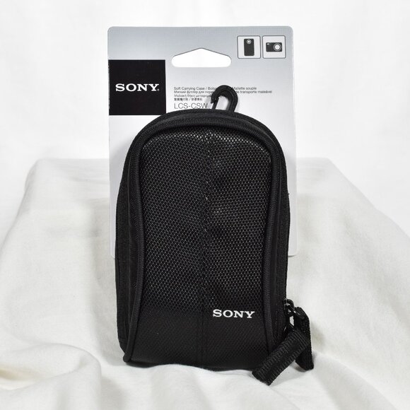 Sony LCS-CSW Soft Camera Carrying Case Belt Loop Memory Card Pocket - Picture 1 of 6